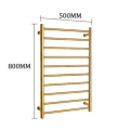 Rack de serviettes de séchage chauffée électrique en or brossé