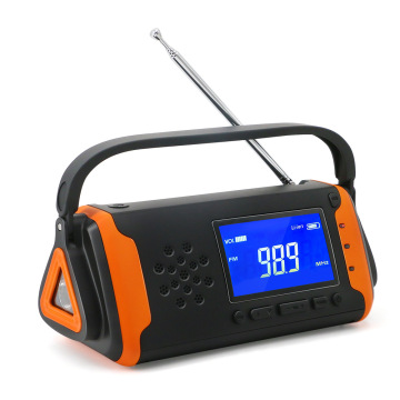 Emergency Solar and Hand-Crank Rechargeable Outdoor Radio with Flashlight and SOS Alarm