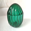 Elegant Green Glass Cactus Cookie Jar Without Handle