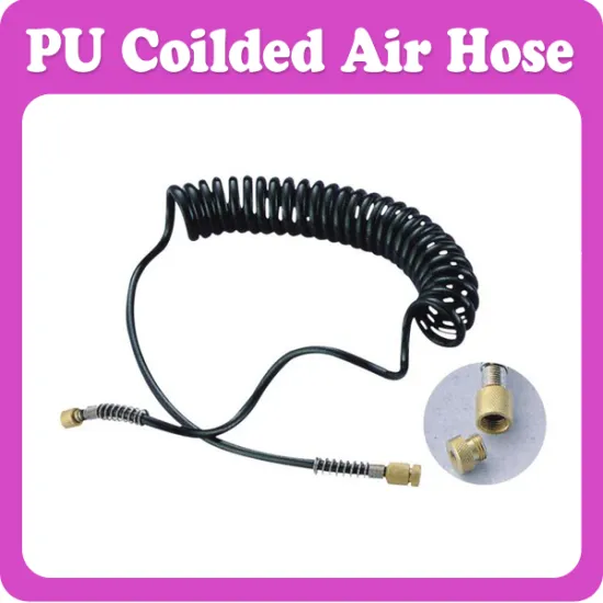 Coiled PU Air Hose for Airbrush With Universal Badger Adaptor