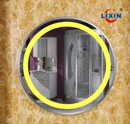 Hotel project bathroom furniture with LED mirror light,antique waterproof bathroom mirror