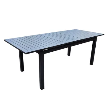 Modern Metal Outdoor Dining Table Set with Auto Extension
