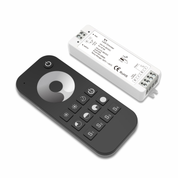 Skydance V1+RT1 RF 2.4G Wireless 1 Zone 1 Channel Single Color LED Strip Controller Kit with Remote Dimmer