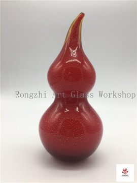 Schöne rote Kunst Glasdekoration