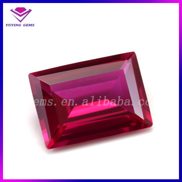Lab Created 8x10MM Rectangle Blood Ruby Corundum Loose Gemstone for Jewelry Making
