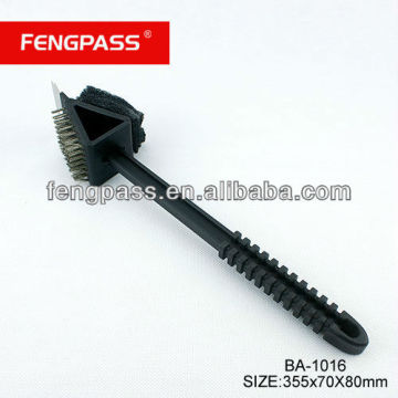3 IN 1 function BBQ cleaner with plastic handle