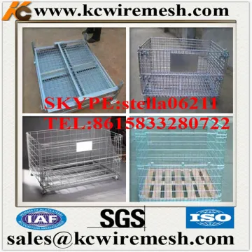 Here!!! Factory!!!!!!! KangChen Heavy-duty rigid rolling collapsible wire mesh container with caster