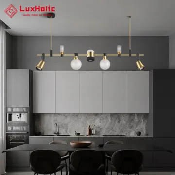 LuxHolic Modern Design Golden Luxury Chandeliers for Kitchen Island