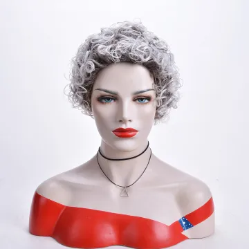 Aishili wholesale black and white deep wave frontal wigs short kinky curly wigs synthetic wigs for women