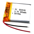 CE 표준 소형 502530 3.7V 300mAh Lipo 배터리