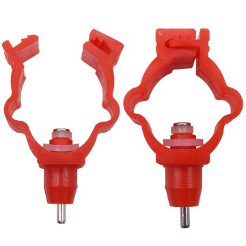 100 pcs Chicken Nipple Drinker Water Pipe Diameter 25mm Red ABS Plastic Material Feeding Watering Poultry Farm Is A Good Helper