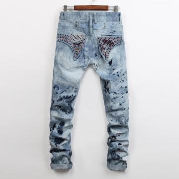 Autumn New High-Quality Beaded Men's Jeans