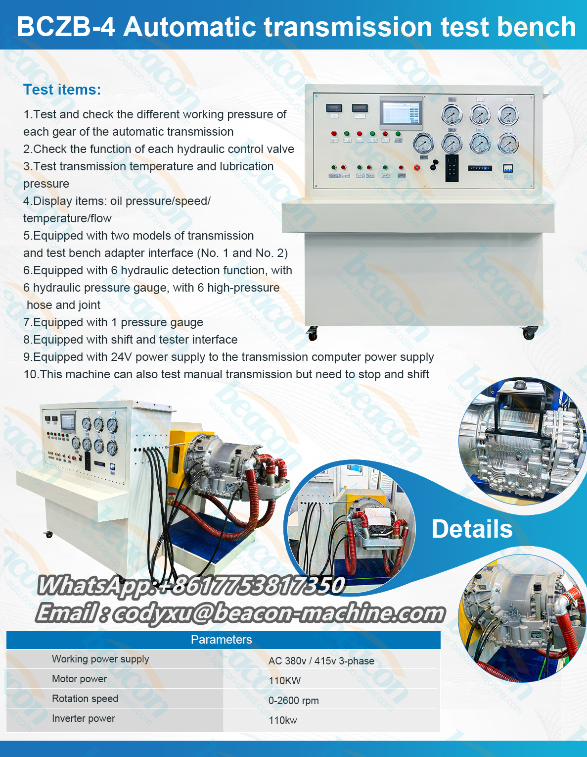 Bczb-4 Automatic Transmission Gearbox Test Bench For Automotive ...