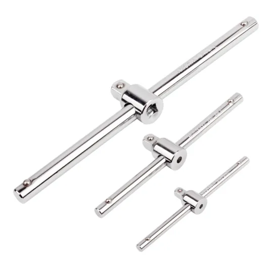 Universal Chrome Shower Head Sliding Bar - 1/2, 3/8, 1/4 Compatibility