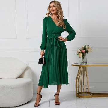 custom Casual Midi Dress long Sleeve