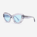 Butterfly-shaped with 3D effect Acetate Female Sunglasses