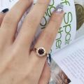 Ring set with garnets in white gold