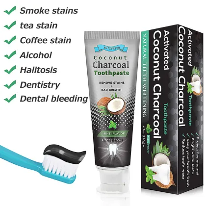 Best Private Label Organic Coconut Whitening Toothpaste with Activated Charcoal