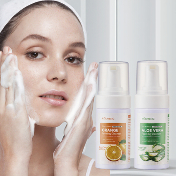 Nhà máy Miduo OEM 100ml Aloe Vera Orange Spoam Cleanser cho da nhạy cảm