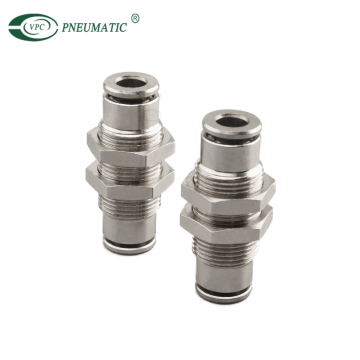 PM Bulkhead Equal Straight Connector 1/4 1/8 NPT Male Thread PU Hose Pneumatic Fittings