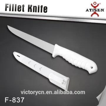 High quality 8" 440 stainless steel fillet knife,sheath with sharpener F-837