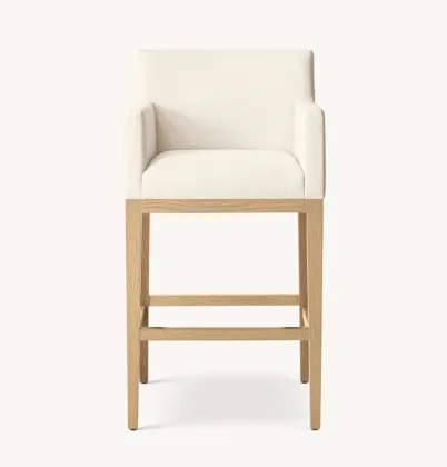 Morgan Luxury Solid Wood Bar Chair with Round Soft Cushion