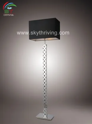 square fabric wrought iron floor lamp