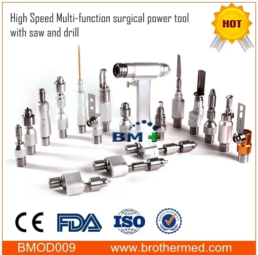 High Speed surgical power tool with saw drill