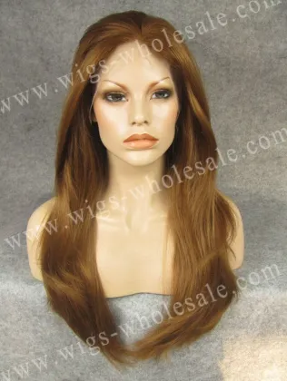 Honey blonde lace front wigs with freestyle parting synthetic mullet wig