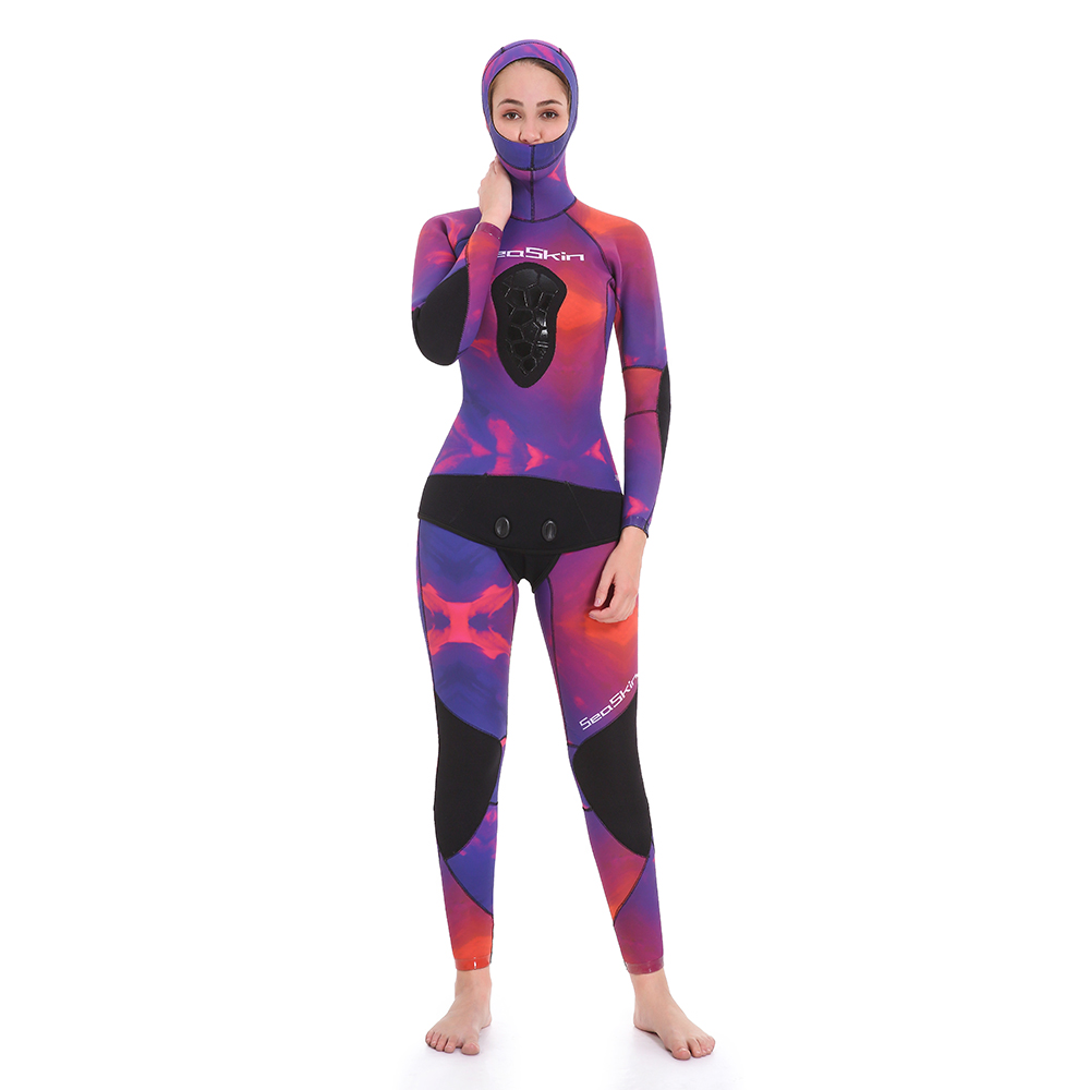 Seaskin 9mm Two Pieces Women Long Sleeve Spearfishing Wetsuit