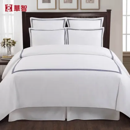 100% Cotton hotel bedding sets, embroidery design Luxury hotel bedding sets