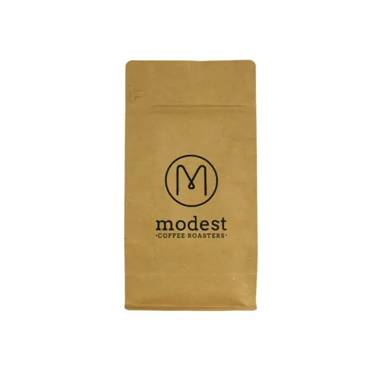 Resealable 16oz kraft paper coffee bags with valve wholesale