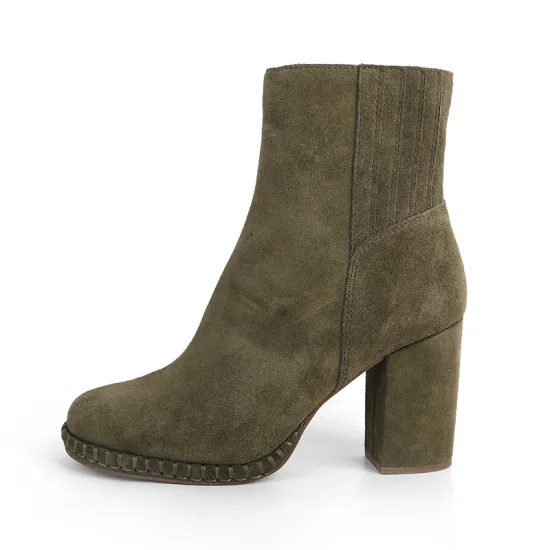 Exquisite Stitched High-Heel Ankle Boots