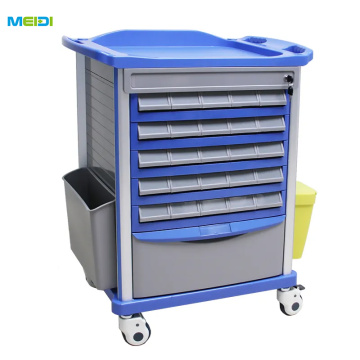 Good Quality ABS Plastic Treatment Trolley Medicine Emergency Cart
