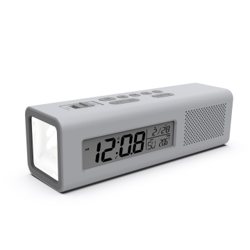 2021 New Design Temperature Display Flashlight Digital FM Radio Alarm Clock for Child Study Gift