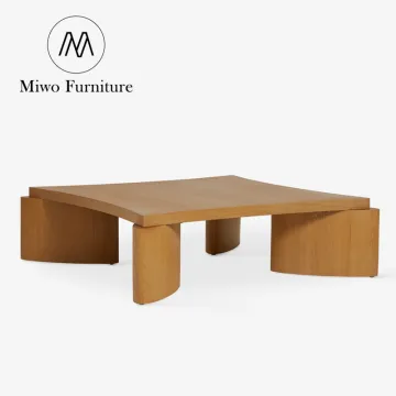 Irregular Square Solid Wood Coffee Table: Modern Simple Style for Drawing Room or Hotel Lobby