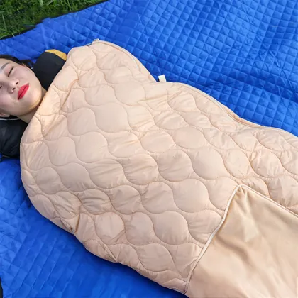 Lightweight Windproof Thermal Poncho: Hiking Puffy Blanket for Wild Camping