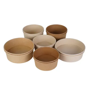 Disposable Paper Salad Bowls with Lids - Takeaway Food Bowls