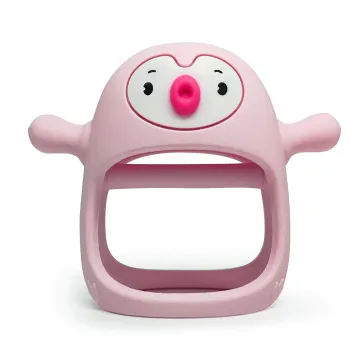 Silicone Baby Teething Toy: Penguin Buddy Mitt for Infants (0-6 Months)