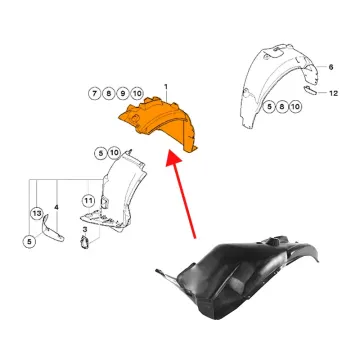2004-2007 BMW 1 Series Front Fender Inner Rear Parts