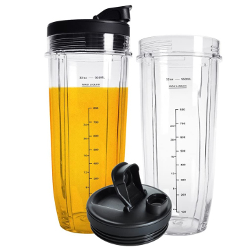 Amazon's Best-Selling Replacement Parts: Ninja Blender Plastic 32-Ounce Jars with Black Sip & Seal Lids for Models BL450 & BL682