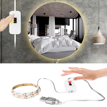 Dimmable Hand Sweep Sensor Dressing Mirror Light Flexible USB LED Tape for Bathroom Bedroom Wardrobe Vanity Light Makeup Lamp