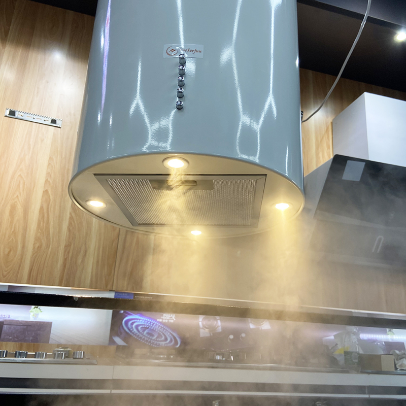 Extractor Fan for Kitchen Islands 3 Mode Range Hoods Black/White/Golden Oval Hanging Island Cooker Hood