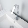 Unique single hole hot and cold basin faucet