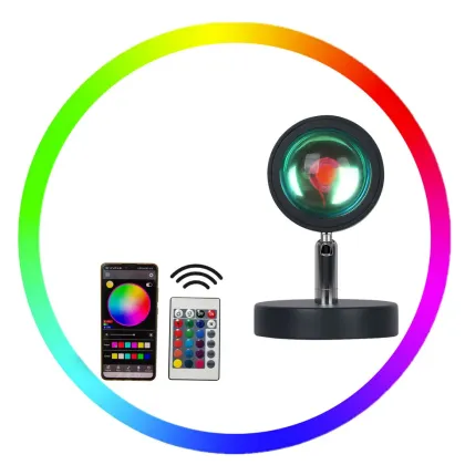 LED Rainbow Night Light with Sunset Projector