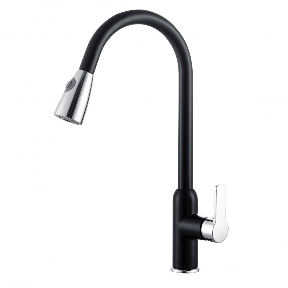 Einzelgriff Black Pull Down Kitchen -Wasserhahn