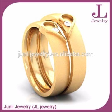 Gold Stainless Steel Valentine Love Couples Promise Engagement Band Rings