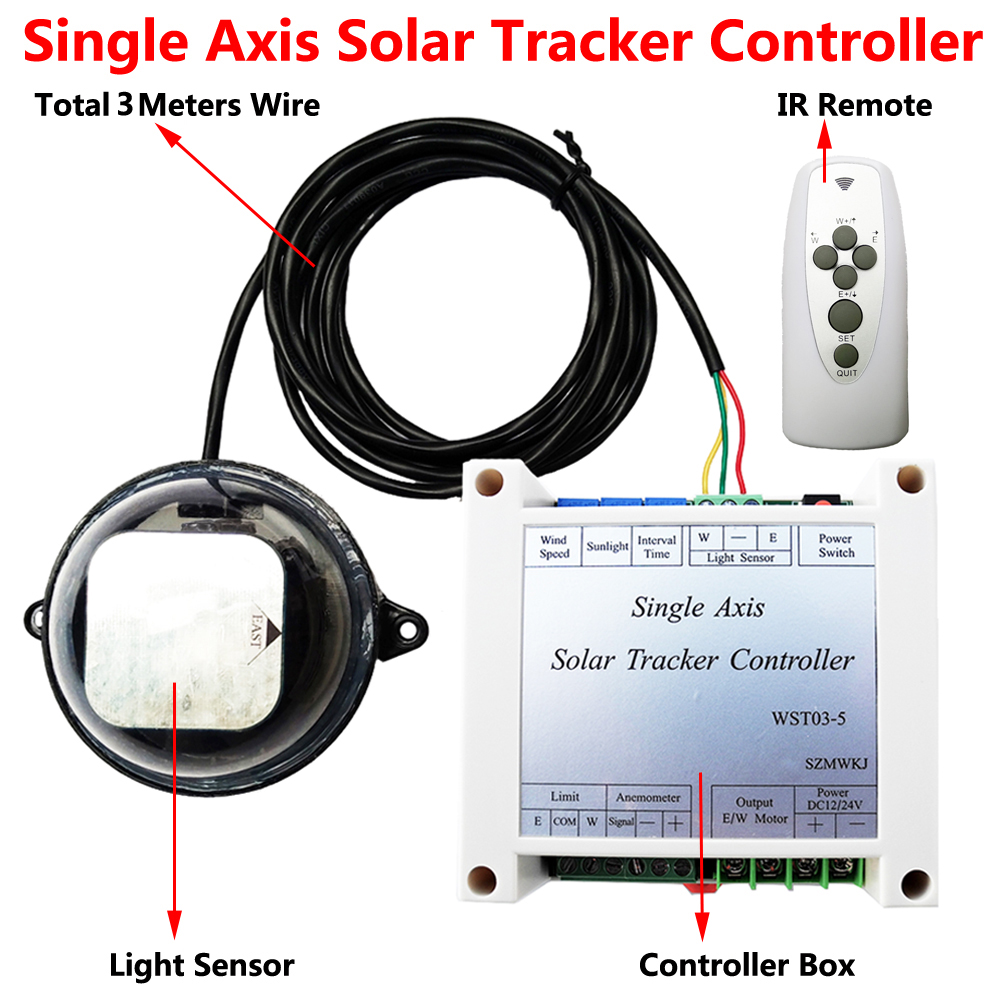 DC 12V 450mm/18" Stroke Multi-purpose Linear Actuator W/ Electronic Solar Controller for 1KW Single Axis Solar Panel Tracker Kit