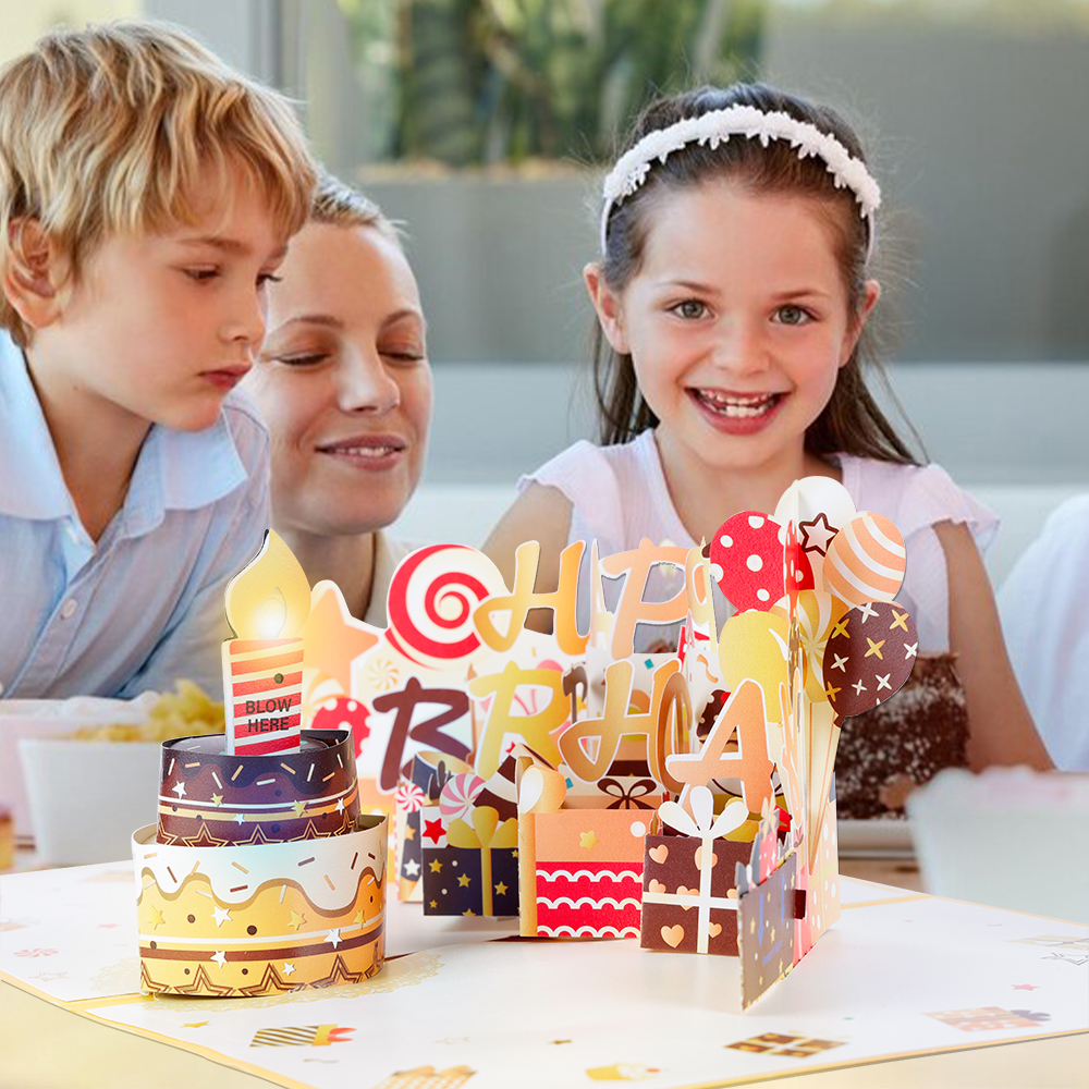 light up party pop up card