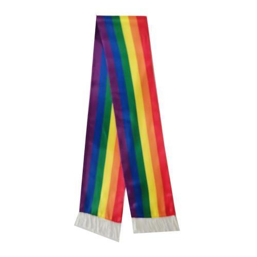 Printed knitted rainbow pride LGBT scarf